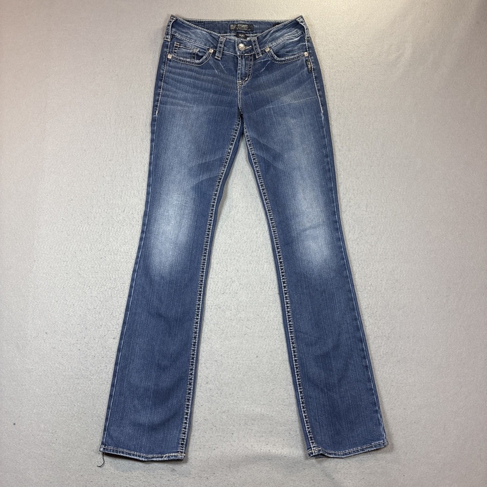 Silver Jeans Co Suki Slim Boot Jeans Women Sz 28 Med Wash Mid Rise Stretch Denim